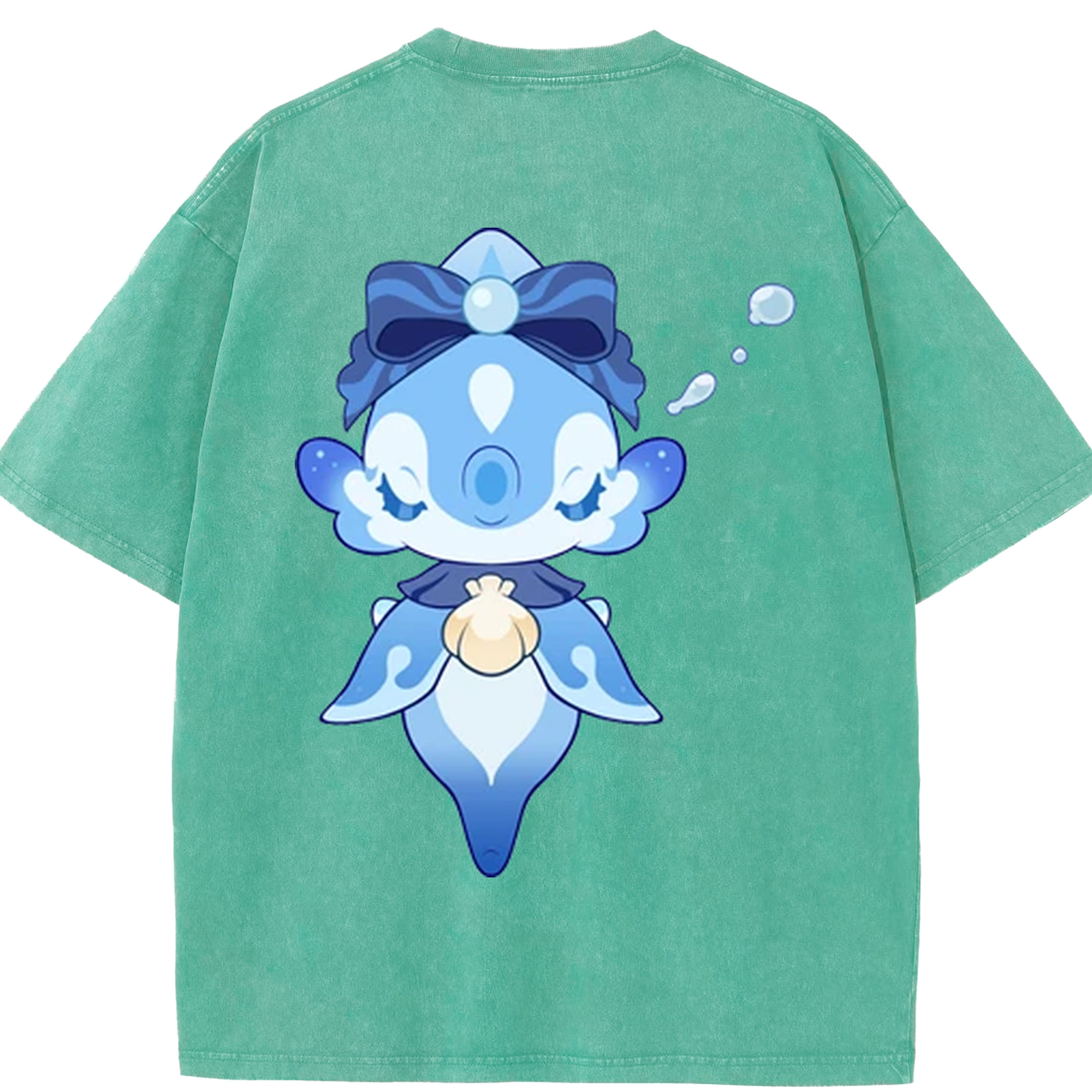 げんし神 フリーナ genshin Furina 綿100% ヴィンテージ風 半袖Tシャツ（背面プリント）